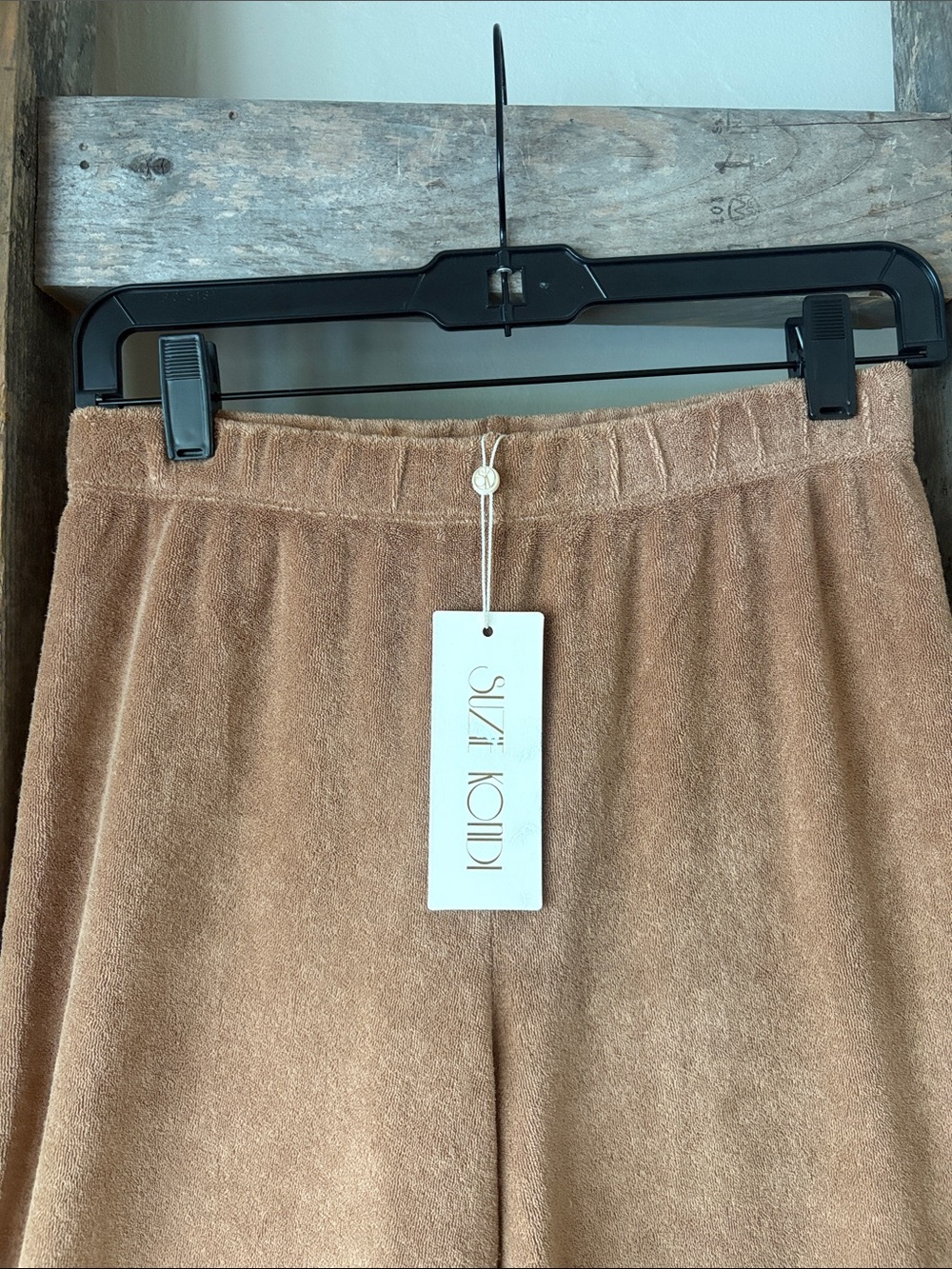 NEW SUZIE KONDI zephyra flare terry pants in pecan size small - Picture 7 of 10